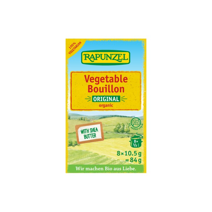 Rapunzel Organic Bouillon Cubes, Original Vege w/ Salt 8 x 10.5g FRUIT BROTHERS
